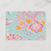 Farbenfroh Illustriert Bohemisch Paisley Henna Visitenkarte (Rückseite)
