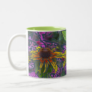 Farbenfroh "Impressionistisch" BrownEyedSusans Zweifarbige Tasse