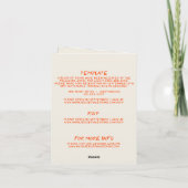 Farbenfroh in einer Hochzeitsfeier Einladung (Rückseite)