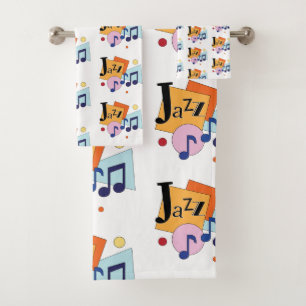 Farbenfroh Jazz Modernes Art Design Badhandtuch Set