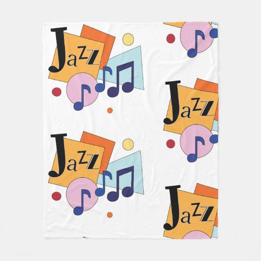 Farbenfroh Jazz Modernes Art Design Fleecedecke (Vorderseite)