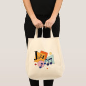 Farbenfroh Jazz Modernes Art Design Tragetasche (Vorderseite (Produkt))