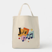 Farbenfroh Jazz Modernes Art Design Tragetasche (Rückseite)