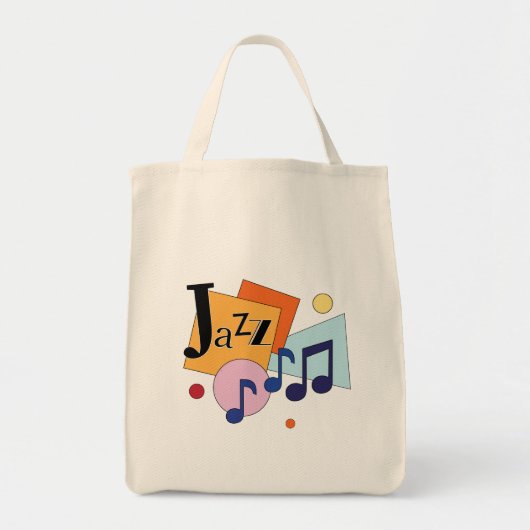 Farbenfroh Jazz Modernes Art Design Tragetasche (Vorne)
