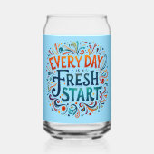 Farbenfroh "Jeder Tag ist ein Neubeginn" Blau Dosenglas (Rückseite)
