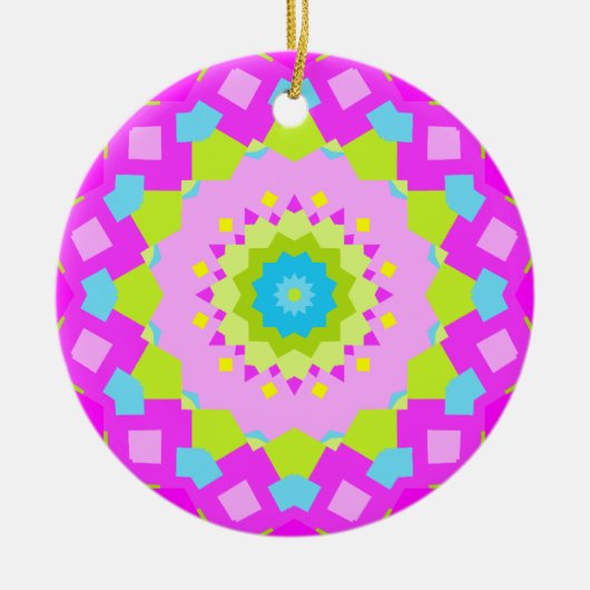 Farbenfroh Kaleidoskop Keramikornament (Vorne)