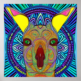 Farbenfroh Kangaroo Mandala Einzigartig interessan Poster