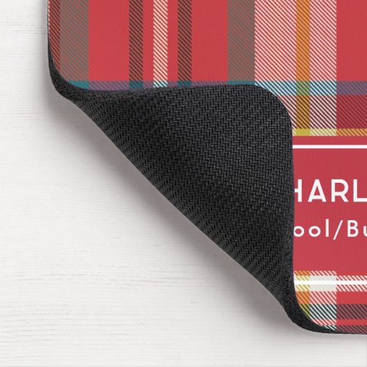 Farbenfroh Kariert Classic Personalisiert Red Mousepad (Ecke)