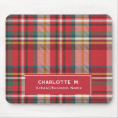 Farbenfroh Kariert Classic Personalisiert Red Mousepad (Vorne)
