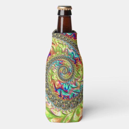 Farbenfroh, kräftig und dynamisch Groovy Trippy Fr Flaschenkühler (Flaschenvorderseite)