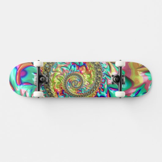 Farbenfroh, kräftig und dynamisch Groovy Trippy Fr Skateboard (Horizontal)