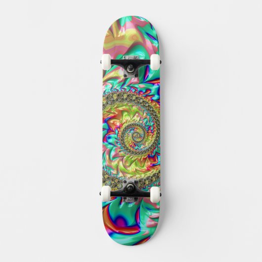 Farbenfroh, kräftig und dynamisch Groovy Trippy Fr Skateboard (Vorderseite)
