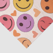 Farbenfroh Lächeln Glückliche Gesichter mit Herzen Seidenpapier (Detail)
