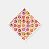 Farbenfroh Lächeln Glückliche Gesichter mit Herzen Serviette (Ecke)