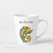 Farbenfroh lächelnd Lizard Holding Twig Leaf Milchtasse (Rechts)