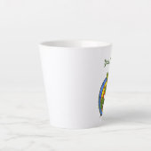 Farbenfroh lächelnd Lizard Holding Twig Leaf Milchtasse (Vorderseite)