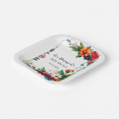 Farbenfroh lebendes Florals Baby in Blütendusche Pappteller (Gewinkelt)