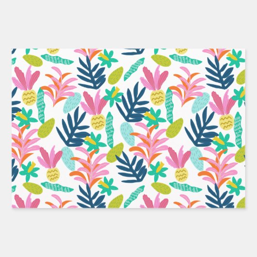 farbenfroh lebendiges Blumenpapier Geschenkpapier Set (Vorderseite 2)