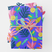 farbenfroh lebendiges Blumenpapier Geschenkpapier Set (Beispiel)