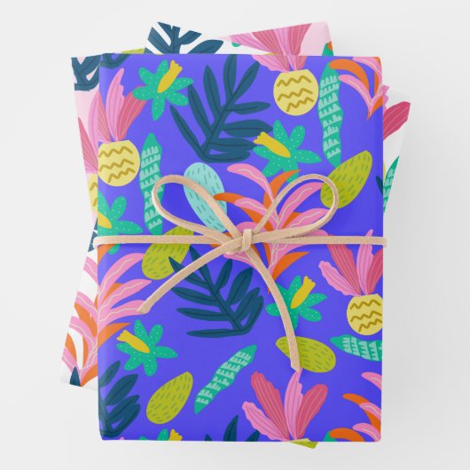 farbenfroh lebendiges Blumenpapier Geschenkpapier Set (Beispiel)