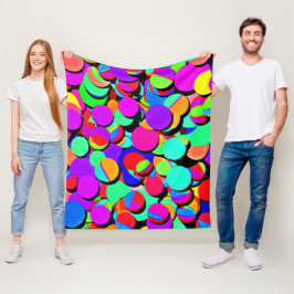 Farbenfroh lebendiges Retro-Revival-Muster Fleecedecke