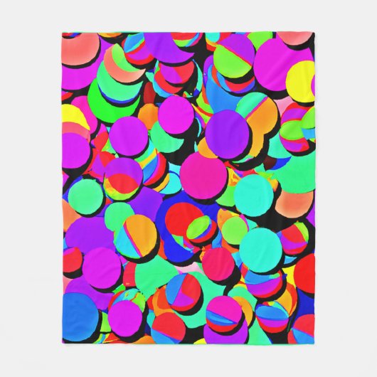 Farbenfroh lebendiges Retro-Revival-Muster Fleecedecke (Vorderseite)