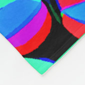 Farbenfroh lebendiges Retro-Revival-Muster Fleecedecke (Ecke)