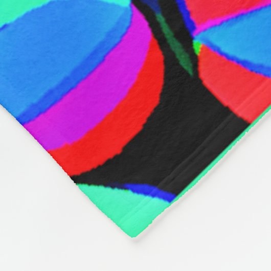 Farbenfroh lebendiges Retro-Revival-Muster Fleecedecke (Ecke)