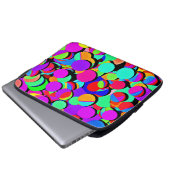 Farbenfroh lebendiges Retro-Revival-Muster Laptopschutzhülle (Vorne Knopf)