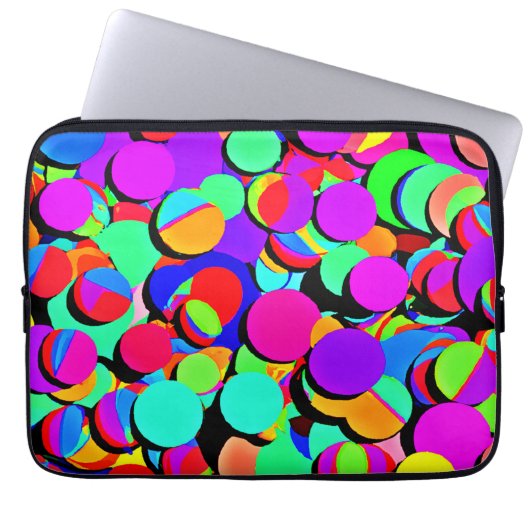 Farbenfroh lebendiges Retro-Revival-Muster Laptopschutzhülle (Vorderseite)
