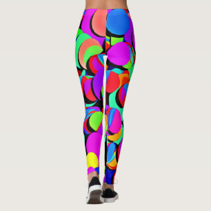Farbenfroh lebendiges Retro-Revival-Muster Leggings
