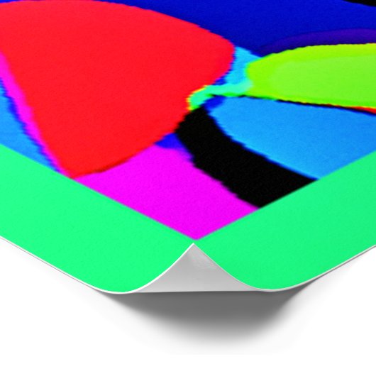 Farbenfroh lebendiges Retro-Revival-Muster Poster (Ecke)