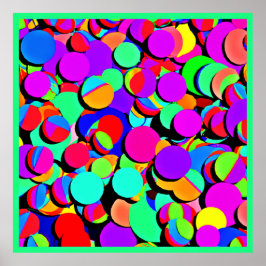 Farbenfroh lebendiges Retro-Revival-Muster Poster