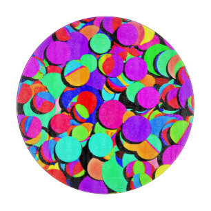 Farbenfroh lebendiges Retro-Revival-Muster Schneidebrett