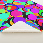 Farbenfroh lebendiges Retro-Revival-Muster Sherpadecke (3/4)