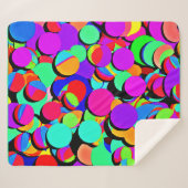 Farbenfroh lebendiges Retro-Revival-Muster Sherpadecke (Vorderseite (Horizontal))