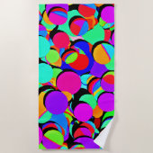 Farbenfroh lebendiges Retro-Revival-Muster Strandtuch (Vorderseite)