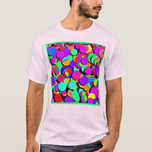 Farbenfroh lebendiges Retro-Revival-Muster T-Shirt
