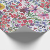 Farbenfroh, lebhaft Wasserfarbe Floral botanisch Geschenkpapier (Ecke)