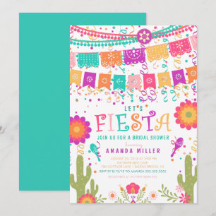 Farbenfroh Let's Fiesta Brautparty Einladung
