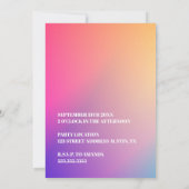 Farbenfroh Let's Party Geburtstag Einladung (Rückseite)