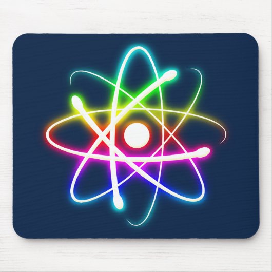 Farbenfroh leuchtendes Atom - dunkelblau Mousepad (Vorne)