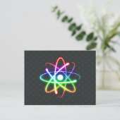 Farbenfroh leuchtendes Atom - Grüße Postkarte (Stehend Vorderseite)
