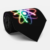 Farbenfroh leuchtendes Atom - Schwarz Krawatte (Gerollt)