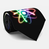 Farbenfroh leuchtendes Atom - Schwarz Krawatte (Gerollt)