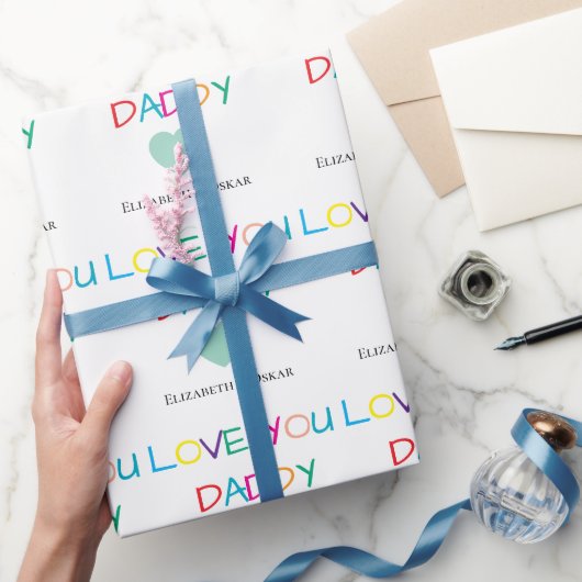 Farbenfroh "Liebe You Daddy" - Fun & Heartfelt Geschenkpapier (Schenken)
