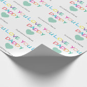 Farbenfroh "Liebe You Daddy" - Fun & Heartfelt Geschenkpapier (Ecke)