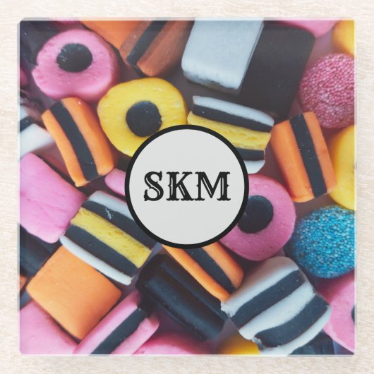 Farbenfroh, lizensierend Süßigkeiten Glasuntersetzer (Vorderseite)