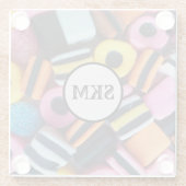 Farbenfroh, lizensierend Süßigkeiten Glasuntersetzer (Rückseite)