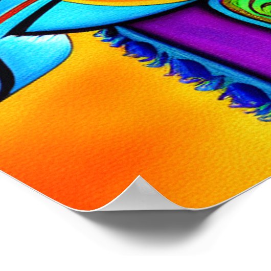 Farbenfroh Llama Poster (Ecke)